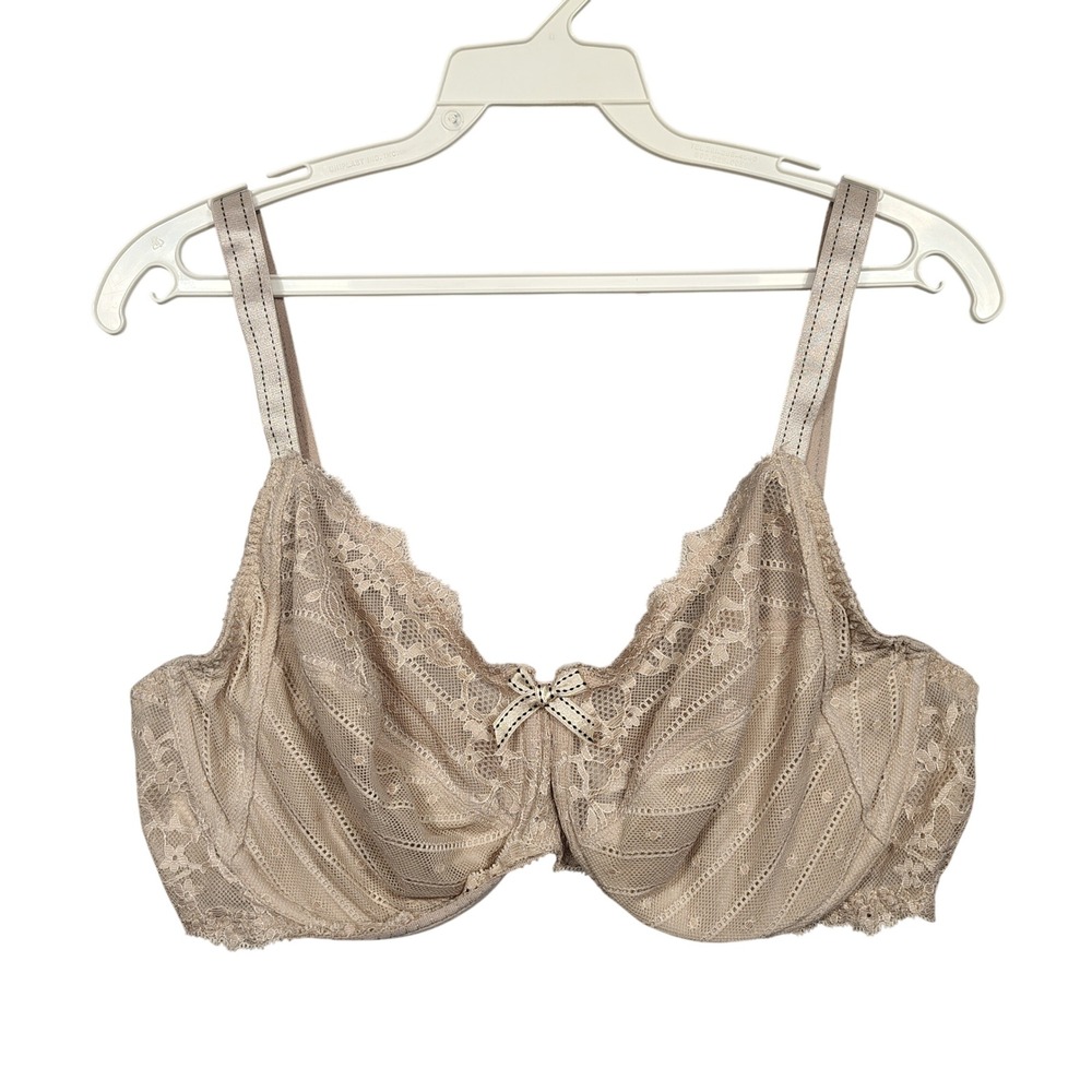 Chantelle Bra Womens 34DDD C Magnifique Lace Underwire Beige C32810 097